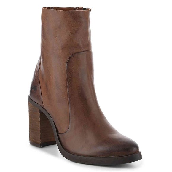 Brusque Shoes - BRUSQUE New GARDA Platform High Ankle Fashion Heeled Boot Leather Brown Black 41